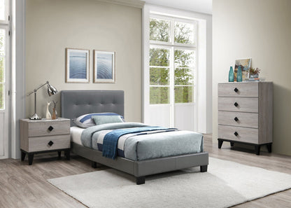 Bedroom Furniture Contemporary Look Cream Color Nightstand Drawers Bed Side Table plywood - 1st Choice Furniture Direct