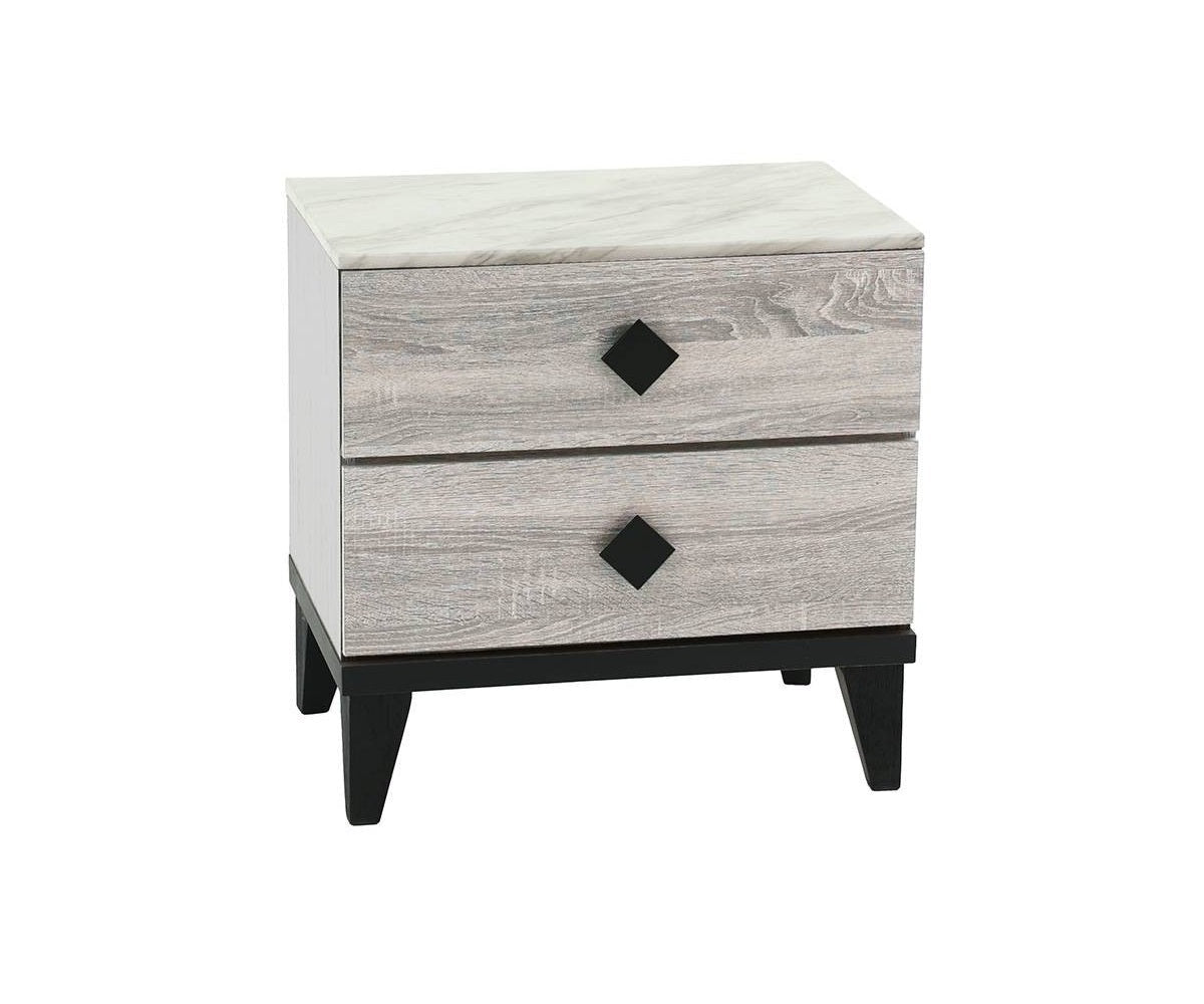 Bedroom Furniture Contemporary Look Cream Color Nightstand Drawers Bed Side Table plywood - 1st Choice Furniture Direct