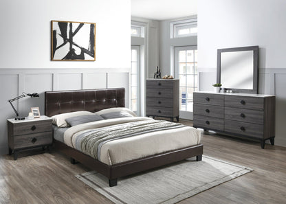 Bedroom Furniture Contemporary Look Grey Color Nightstand Drawers Bed Side Table plywood - 1st Choice Furniture Direct