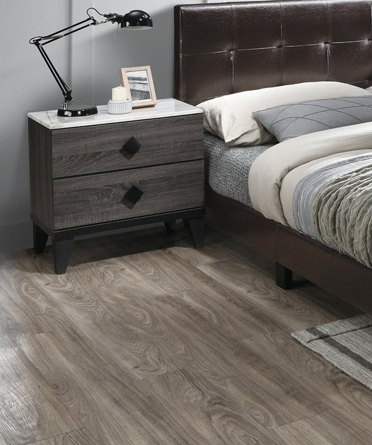 Bedroom Furniture Contemporary Look Grey Color Nightstand Drawers Bed Side Table plywood - 1st Choice Furniture Direct