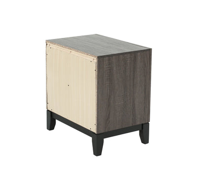 Bedroom Furniture Rustic Grey Oak Simple 1pc Nightstand 2 - Drawers Bed Side Table Solidwood - 1st Choice Furniture Direct