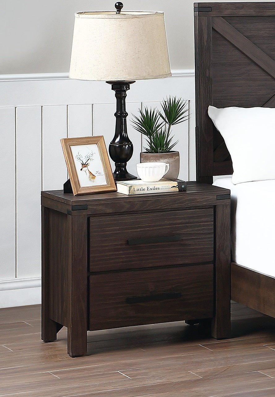Bedroom Furniture Simple Nightstand Drawers Bed Side Table Solidwood - 1st Choice Furniture Direct
