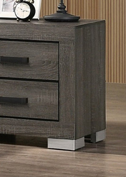 Bedroom Furniture Traditional Look Unique Wooden Nightstand Drawers Bed Side Table Grey - 1st Choice Furniture Direct