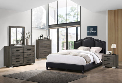 Bedroom Furniture Traditional Look Unique Wooden Nightstand Drawers Bed Side Table Grey - 1st Choice Furniture Direct