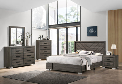 Bedroom Furniture Traditional Look Unique Wooden Nightstand Drawers Bed Side Table Grey - 1st Choice Furniture Direct