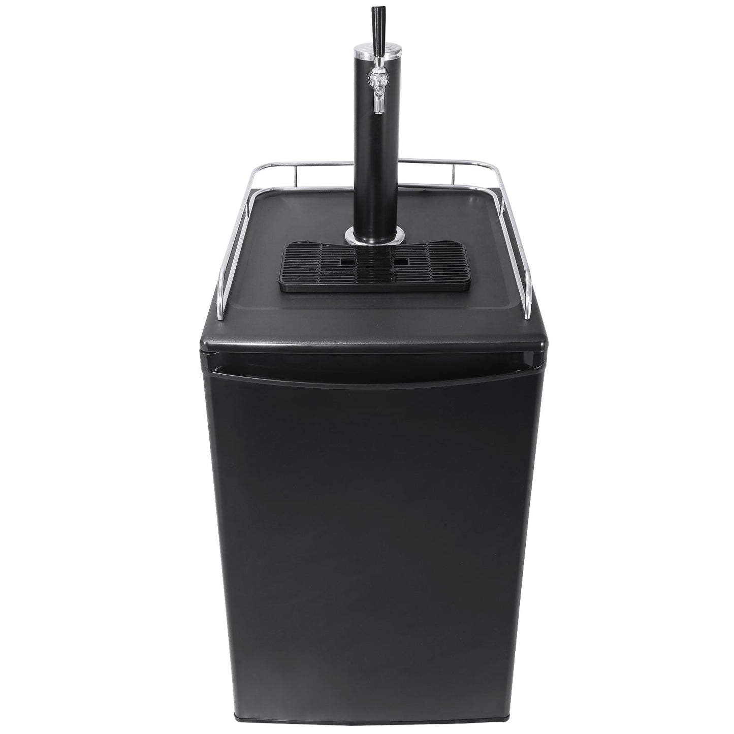 Beer Kegerator, Single Tap Draft Beer Dispenser, Full Size Keg Refrigerator With Shelves, CO2 Cylinder, Drip Tray & Rail, 32°F- 50°F Temperature Control, Holds 1/6, 1/4, 1/2 Barrels, Black - 1st Choice Furniture Direct