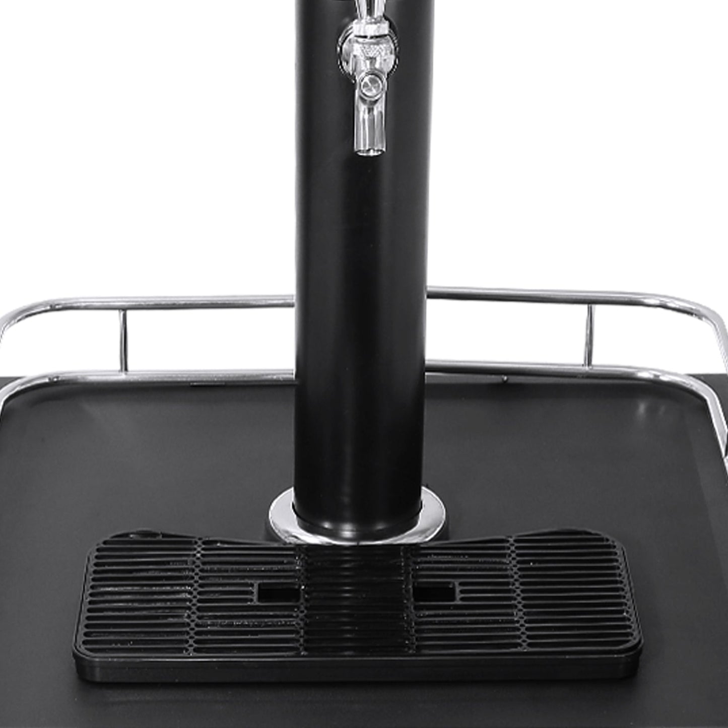 Beer Kegerator, Single Tap Draft Beer Dispenser, Full Size Keg Refrigerator With Shelves, CO2 Cylinder, Drip Tray & Rail, 32°F- 50°F Temperature Control, Holds 1/6, 1/4, 1/2 Barrels, Black - 1st Choice Furniture Direct