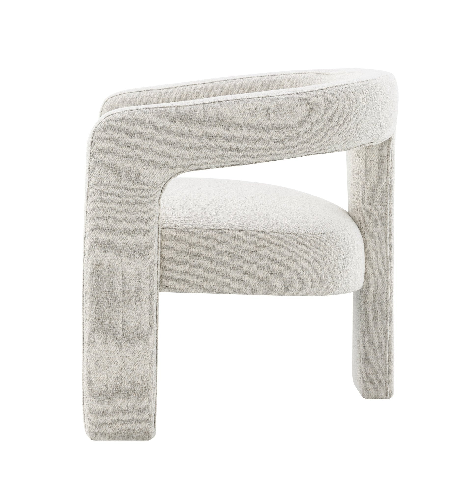 Beige Bouclé Accent Chair with Modern Upholstered Design - 1st Choice Furniture Direct