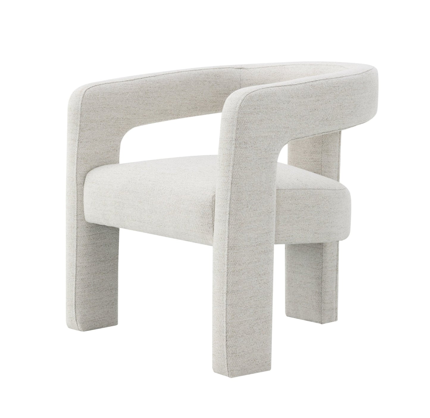 Beige Bouclé Accent Chair with Modern Upholstered Design - 1st Choice Furniture Direct