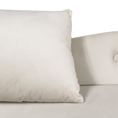 Beige Chaise Lounge Indoor, Velvet Lounge Chair for Bedroom with Storage & Pillow, Modern Upholstered Rolled Arm Chase Lounge for Sleeping with Nailhead Trim for Living Room Bedroom Office - 1st Choice Furniture Direct