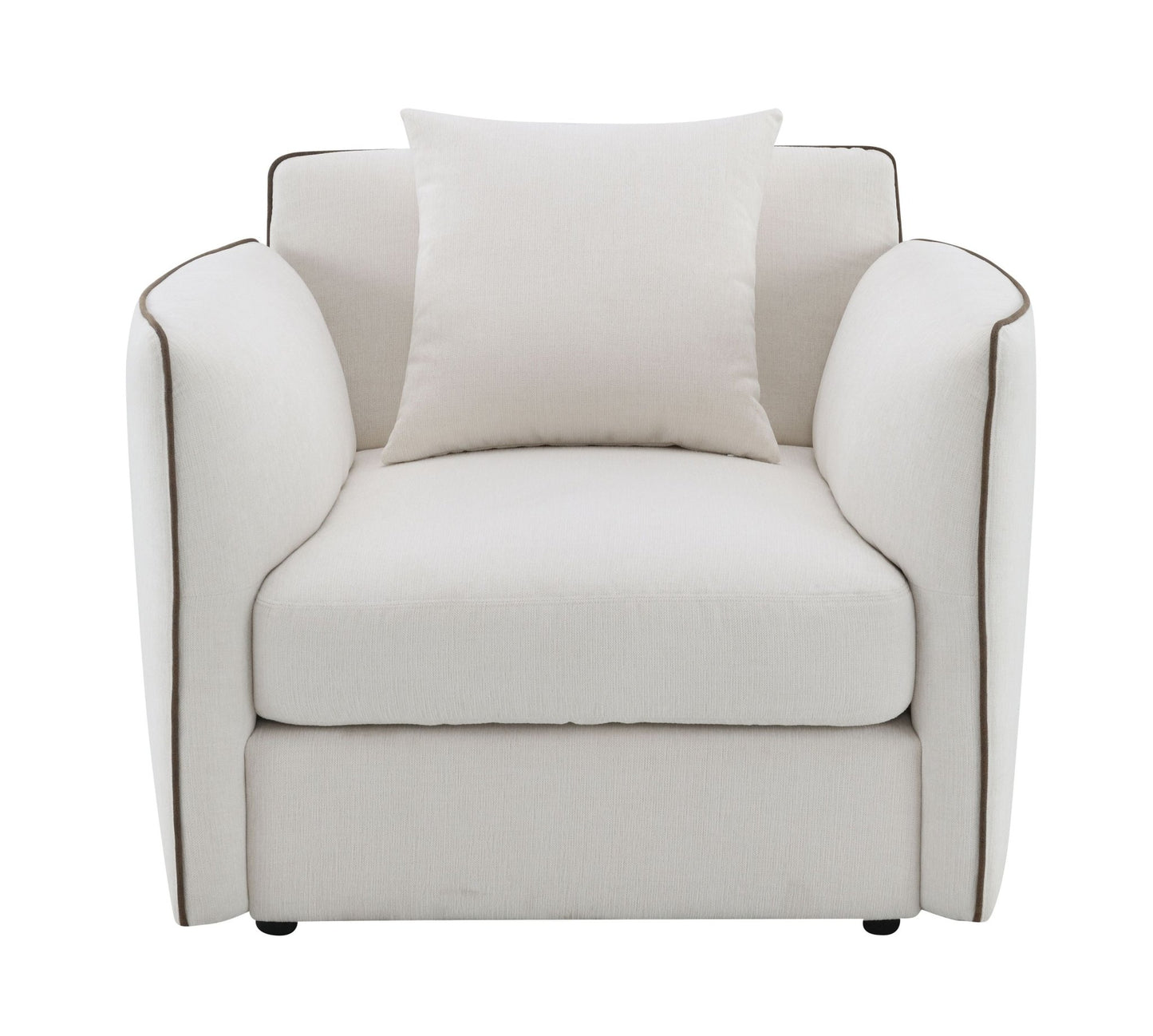 Beige Chenille Accent Chair with Removable Cushions - 1st Choice Furniture Direct