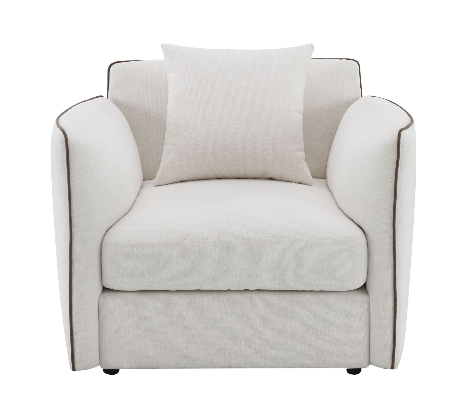 Beige Chenille Accent Chair with Removable Cushions - 1st Choice Furniture Direct