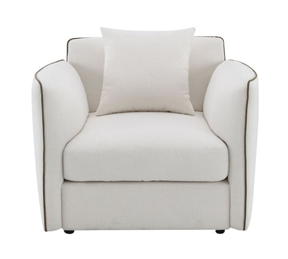 Beige Chenille Accent Chair with Removable Cushions - 1st Choice Furniture Direct