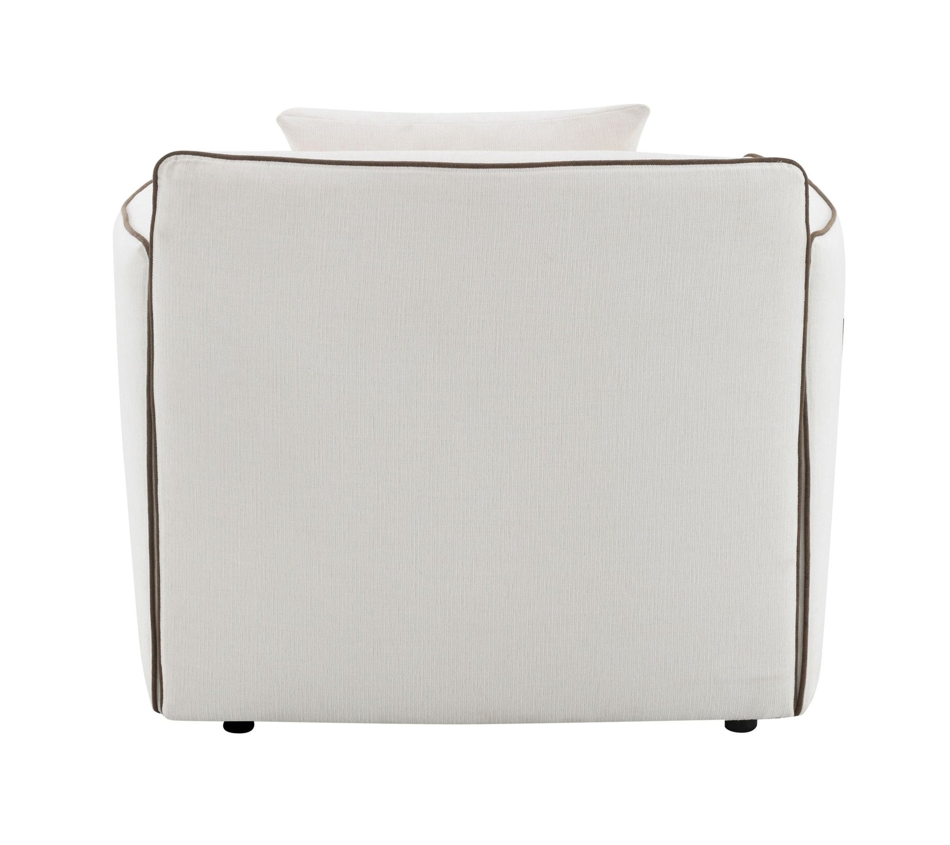 Beige Chenille Accent Chair with Removable Cushions - 1st Choice Furniture Direct