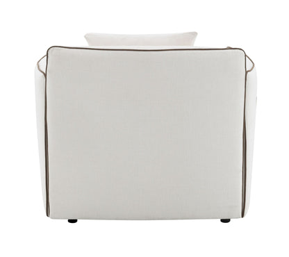 Beige Chenille Accent Chair with Removable Cushions - 1st Choice Furniture Direct