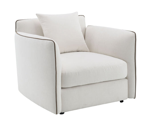Beige Chenille Accent Chair with Removable Cushions - 1st Choice Furniture Direct