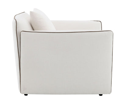 Beige Chenille Accent Chair with Removable Cushions - 1st Choice Furniture Direct