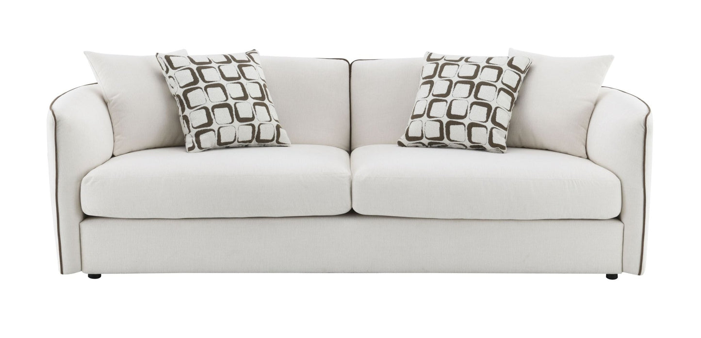 Beige Chenille Loveseat with Removable Cushions - 1st Choice Furniture Direct