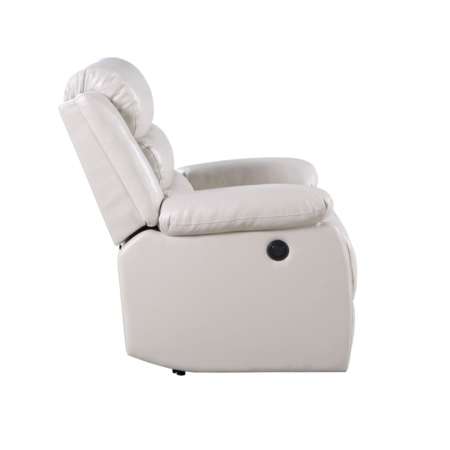 Beige Faux Leather Recliner Chair with Pocket Coil Seating - 1st Choice Furniture Direct