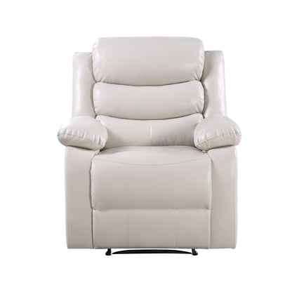 Beige Faux Leather Recliner Chair with Pocket Coil Seating - 1st Choice Furniture Direct
