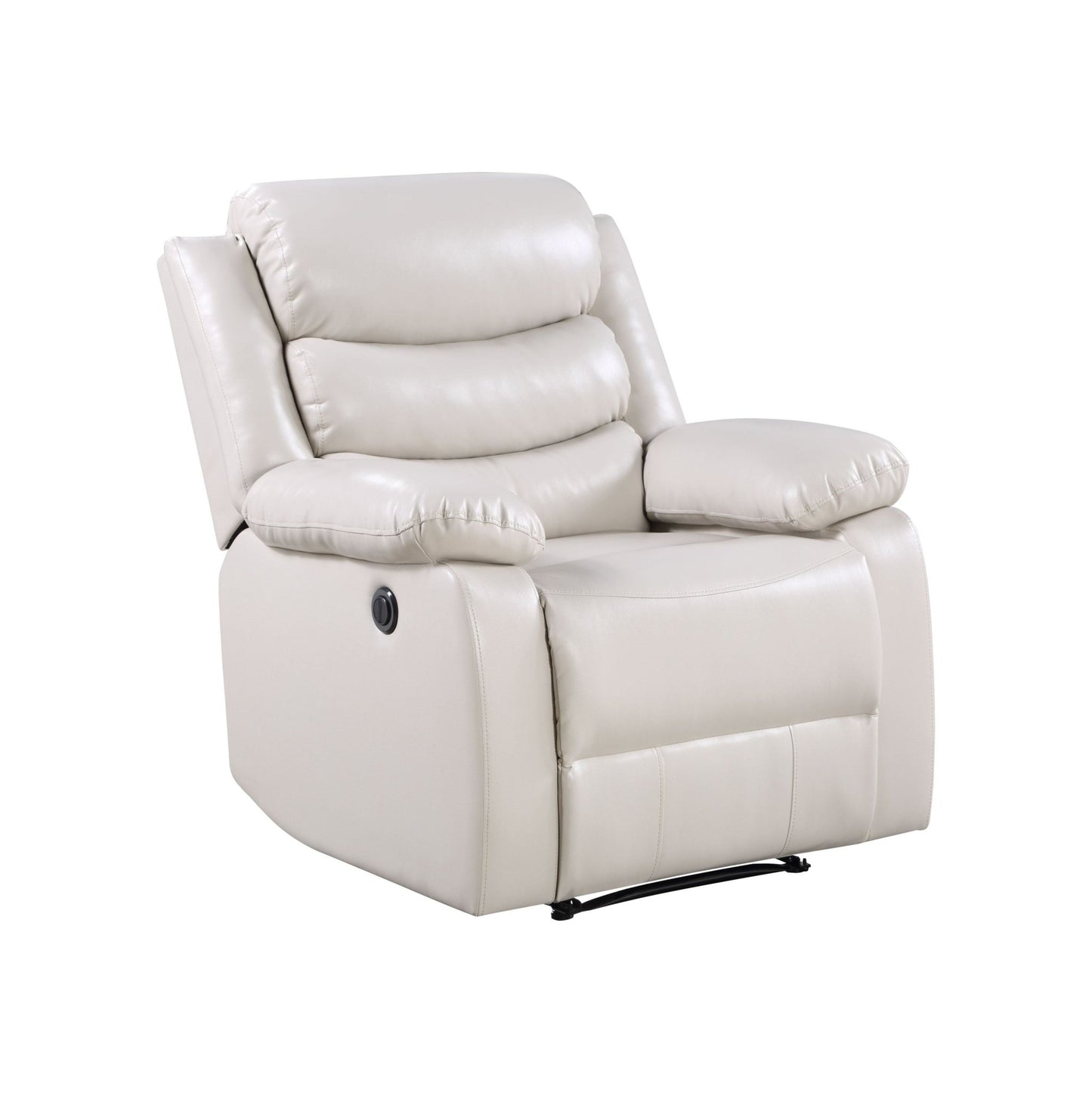 Beige Faux Leather Recliner Chair with Pocket Coil Seating - 1st Choice Furniture Direct