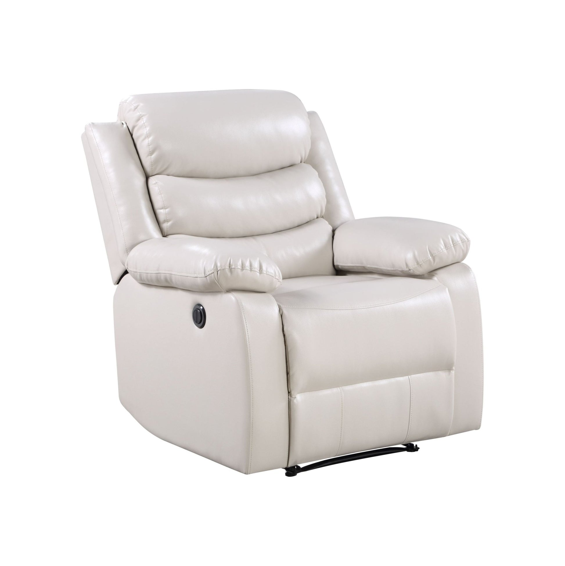 Beige Faux Leather Recliner Chair with Pocket Coil Seating - 1st Choice Furniture Direct