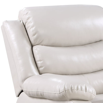 Beige Faux Leather Recliner Chair with Pocket Coil Seating - 1st Choice Furniture Direct