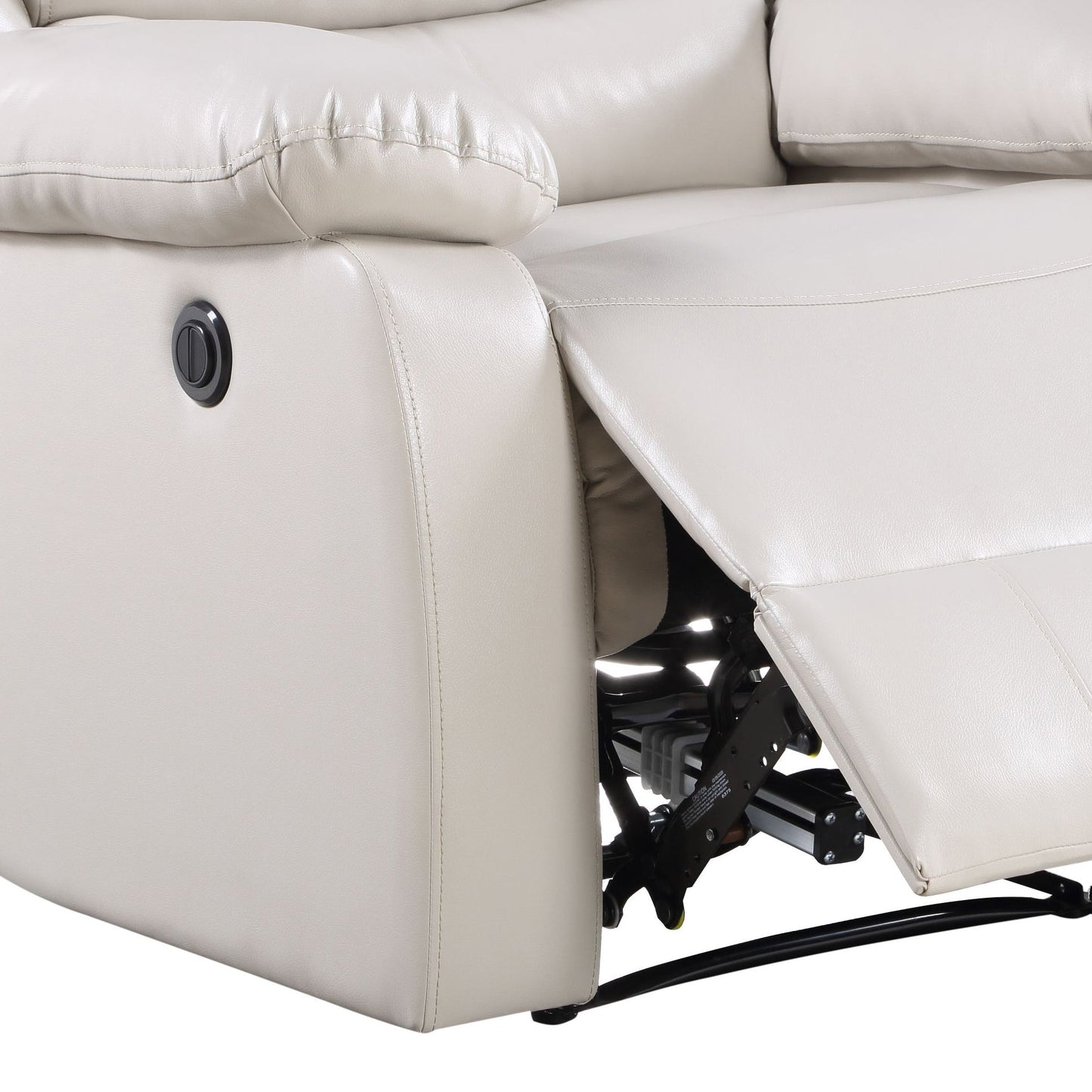 Beige Faux Leather Recliner Chair with Pocket Coil Seating - 1st Choice Furniture Direct