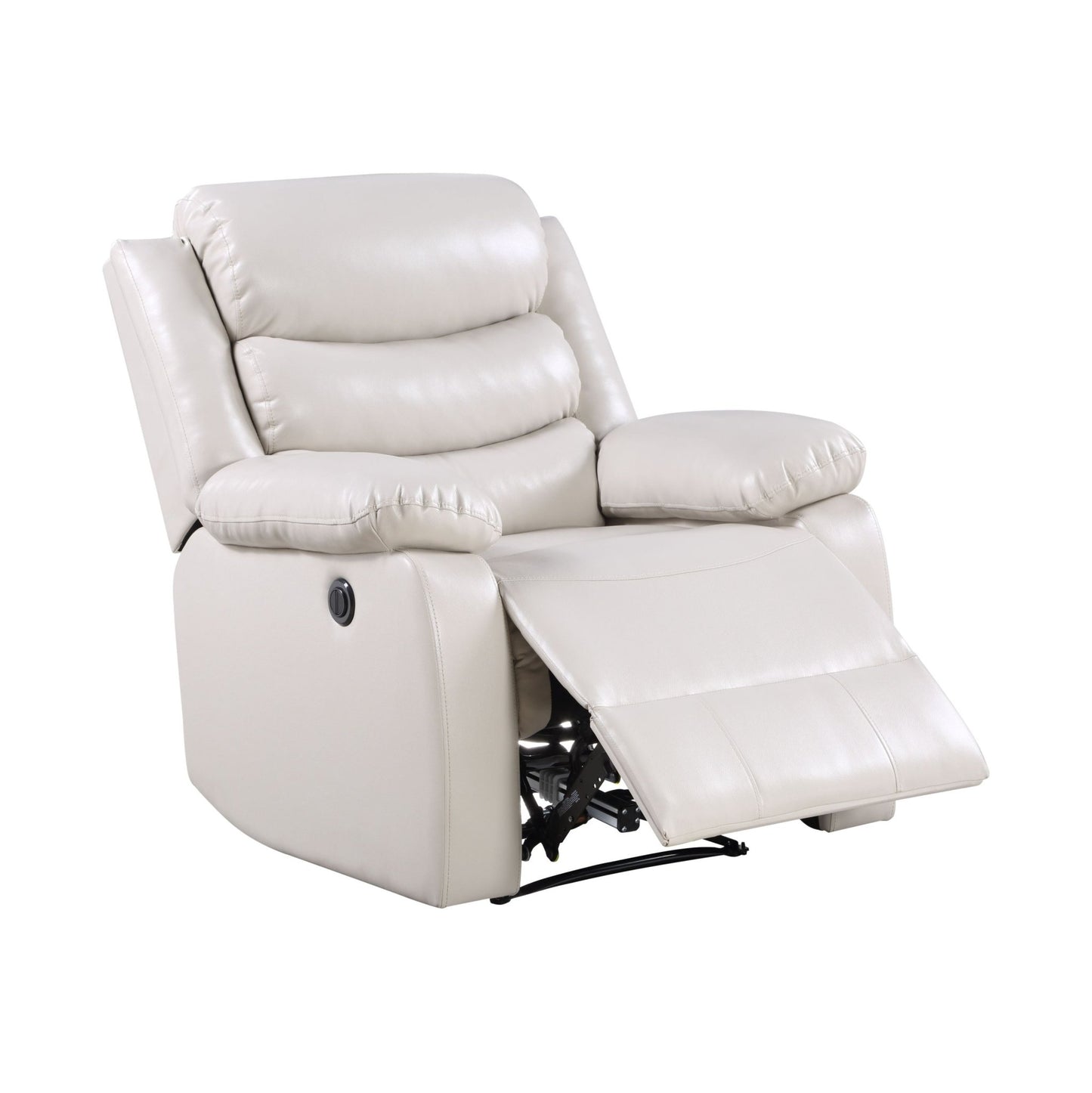 Beige Faux Leather Recliner Chair with Pocket Coil Seating - 1st Choice Furniture Direct
