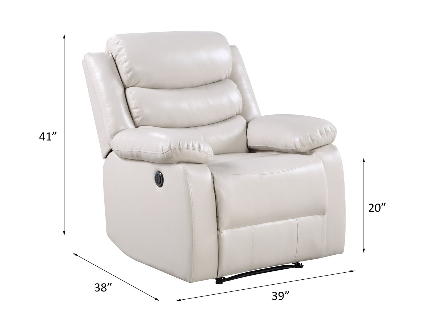 Beige Faux Leather Recliner Chair with Pocket Coil Seating - 1st Choice Furniture Direct