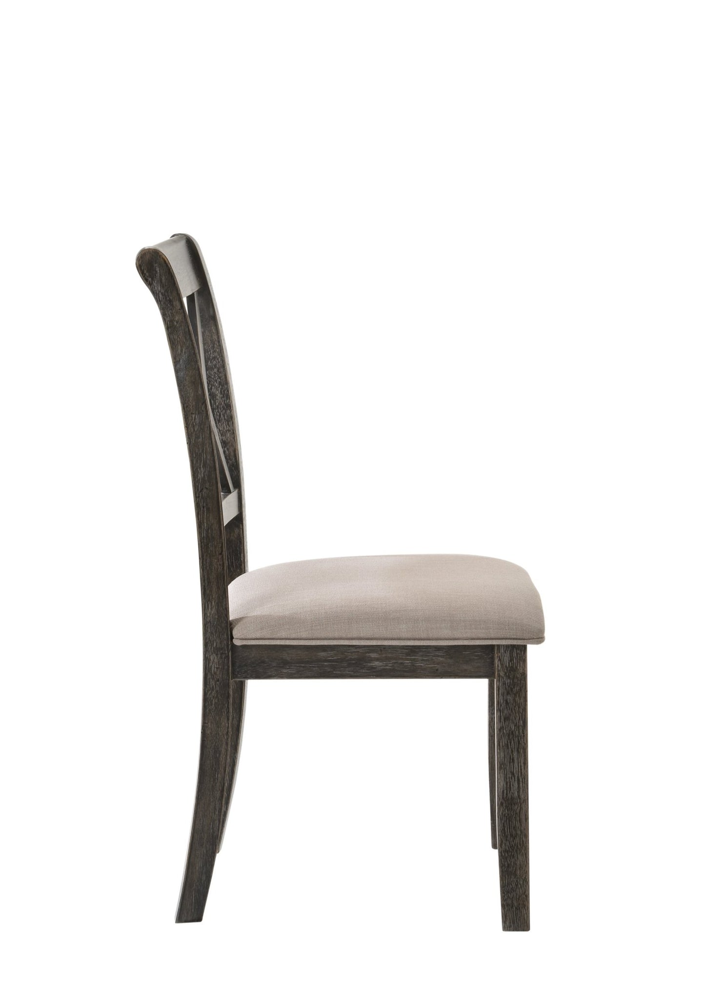 Beige & Gray Dining Chair with XX Wood Backrest - 1st Choice Furniture Direct