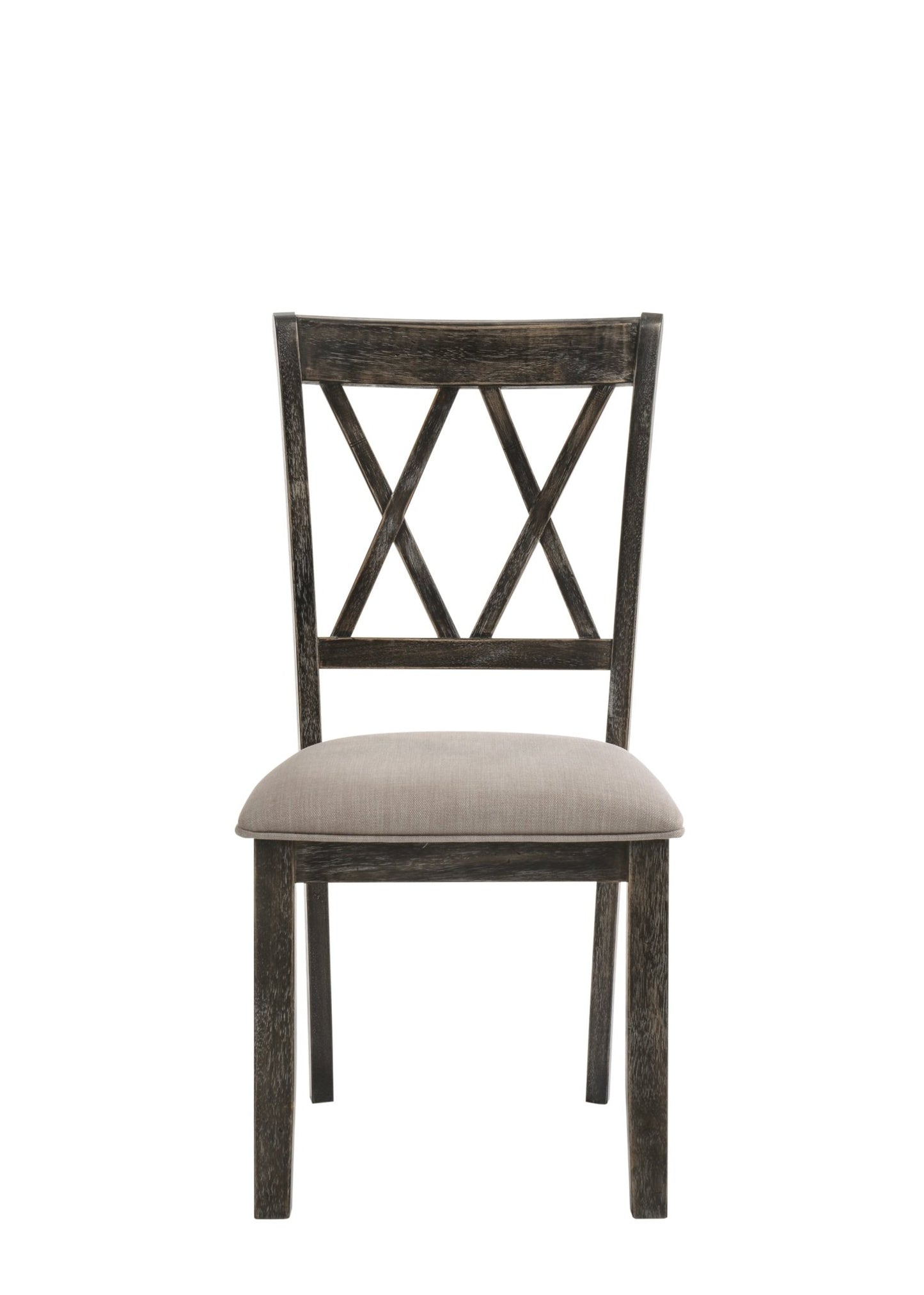 Beige & Gray Dining Chair with XX Wood Backrest - 1st Choice Furniture Direct