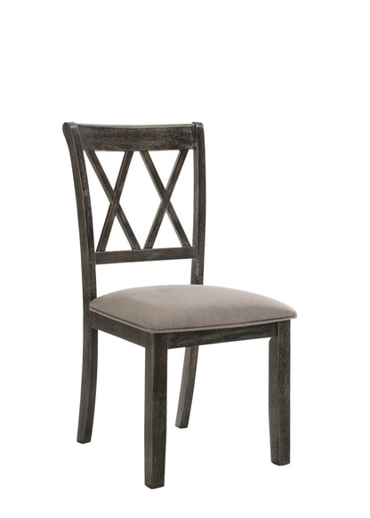 Beige & Gray Dining Chair with XX Wood Backrest - 1st Choice Furniture Direct