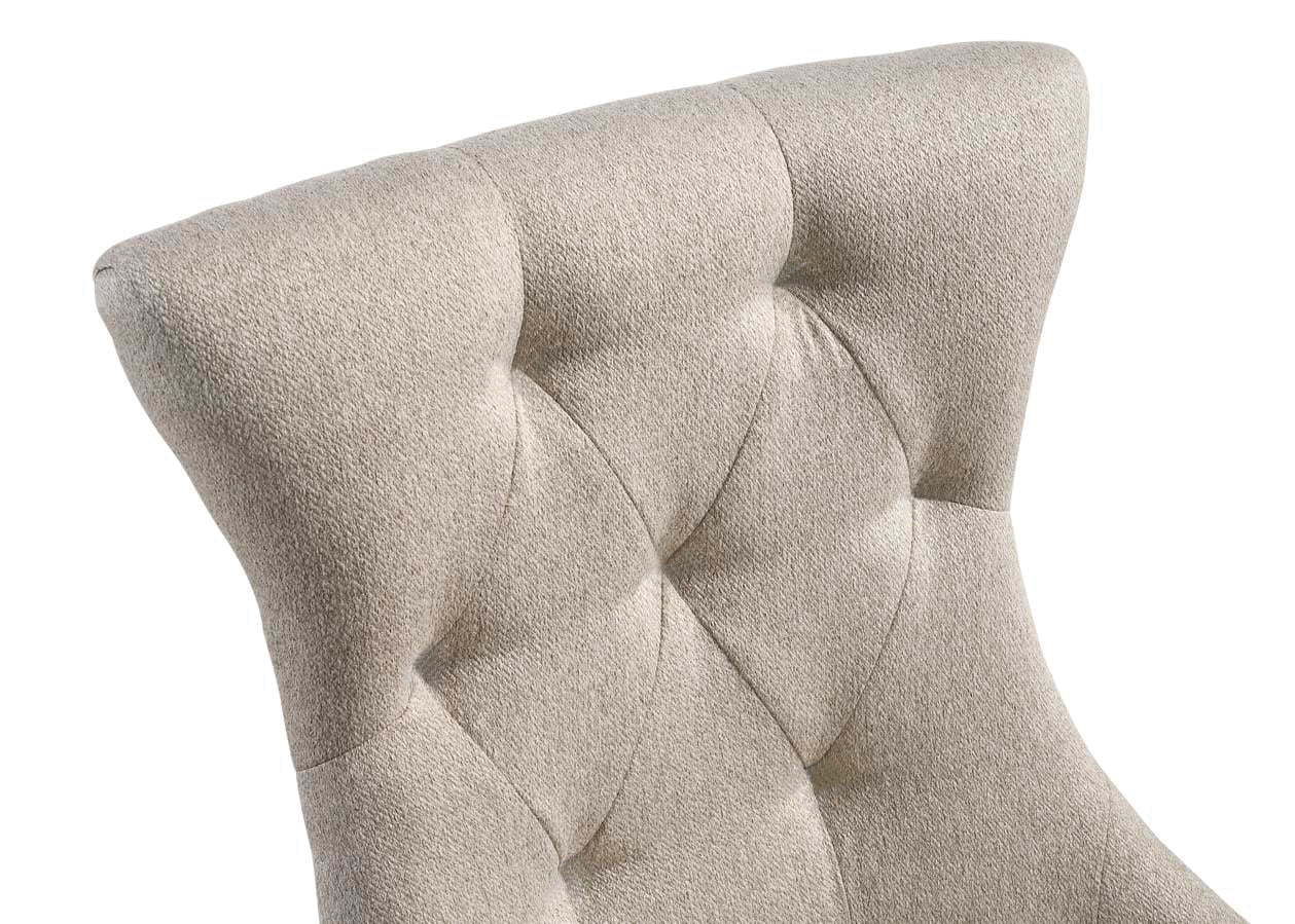 Beige Gray Tufted Upholstered Dining Chair with Nailhead Trim - 1st Choice Furniture Direct