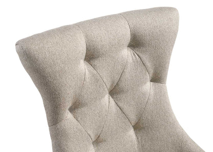 Beige Gray Tufted Upholstered Dining Chair with Nailhead Trim - 1st Choice Furniture Direct