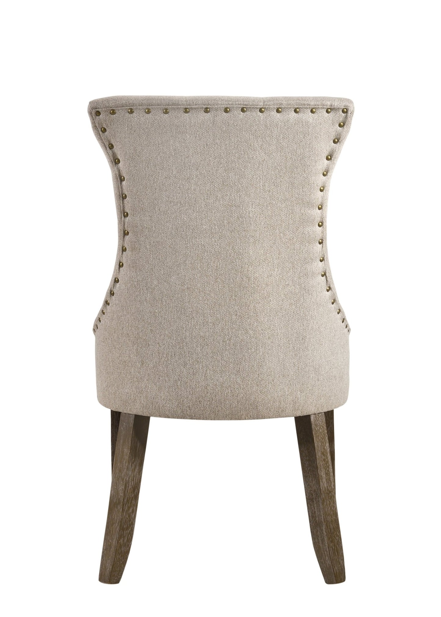 Beige Gray Tufted Upholstered Dining Chair with Nailhead Trim - 1st Choice Furniture Direct