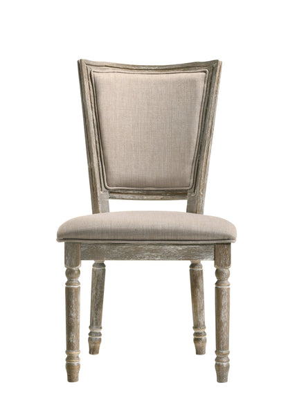 Beige & Gray Upholstered Dining Chair with High Back - 1st Choice Furniture Direct