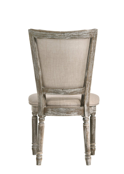 Beige & Gray Upholstered Dining Chair with High Back - 1st Choice Furniture Direct