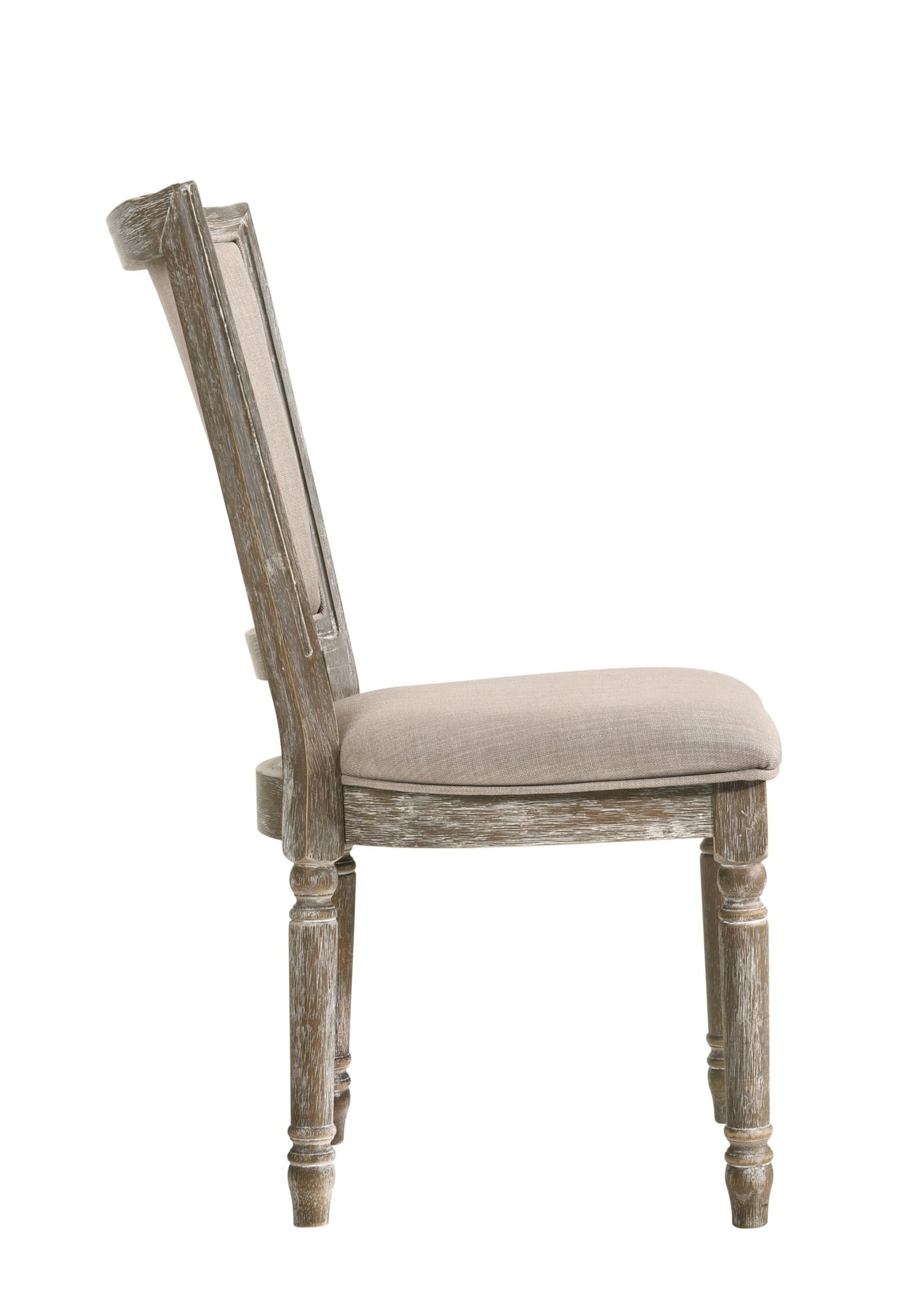 Beige & Gray Upholstered Dining Chair with High Back - 1st Choice Furniture Direct