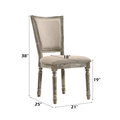 Beige & Gray Upholstered Dining Chair with High Back - 1st Choice Furniture Direct