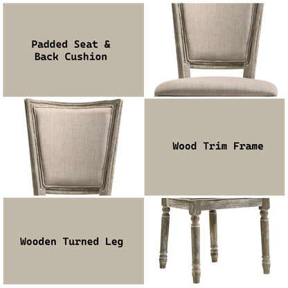 Beige & Gray Upholstered Dining Chair with High Back - 1st Choice Furniture Direct