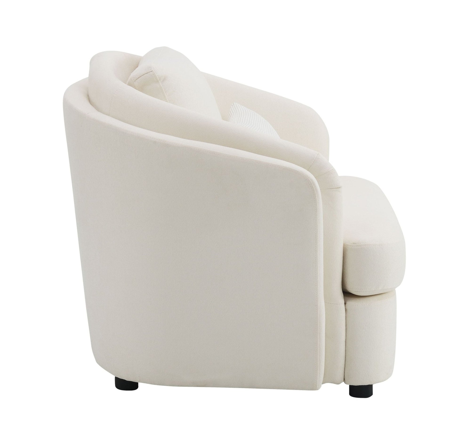 Beige Linen Accent Chair with Pillow | Upholstered Living Room Chair - 1st Choice Furniture Direct