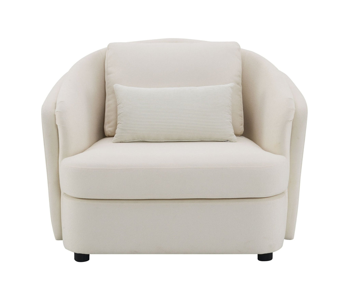 Beige Linen Accent Chair with Pillow | Upholstered Living Room Chair - 1st Choice Furniture Direct