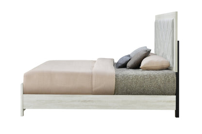 Beige Linen King Upholstered Bed with Lozenge Headboard - 1st Choice Furniture Direct
