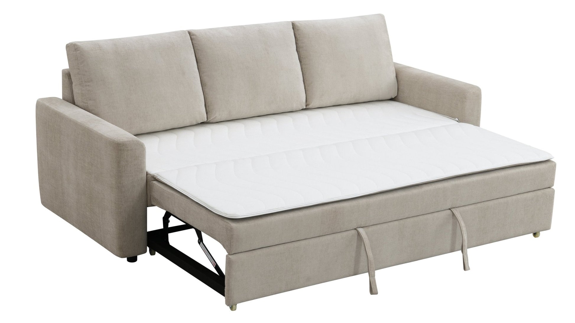 Beige Linen Pull-Out Sleeper Sofa - 1st Choice Furniture Direct