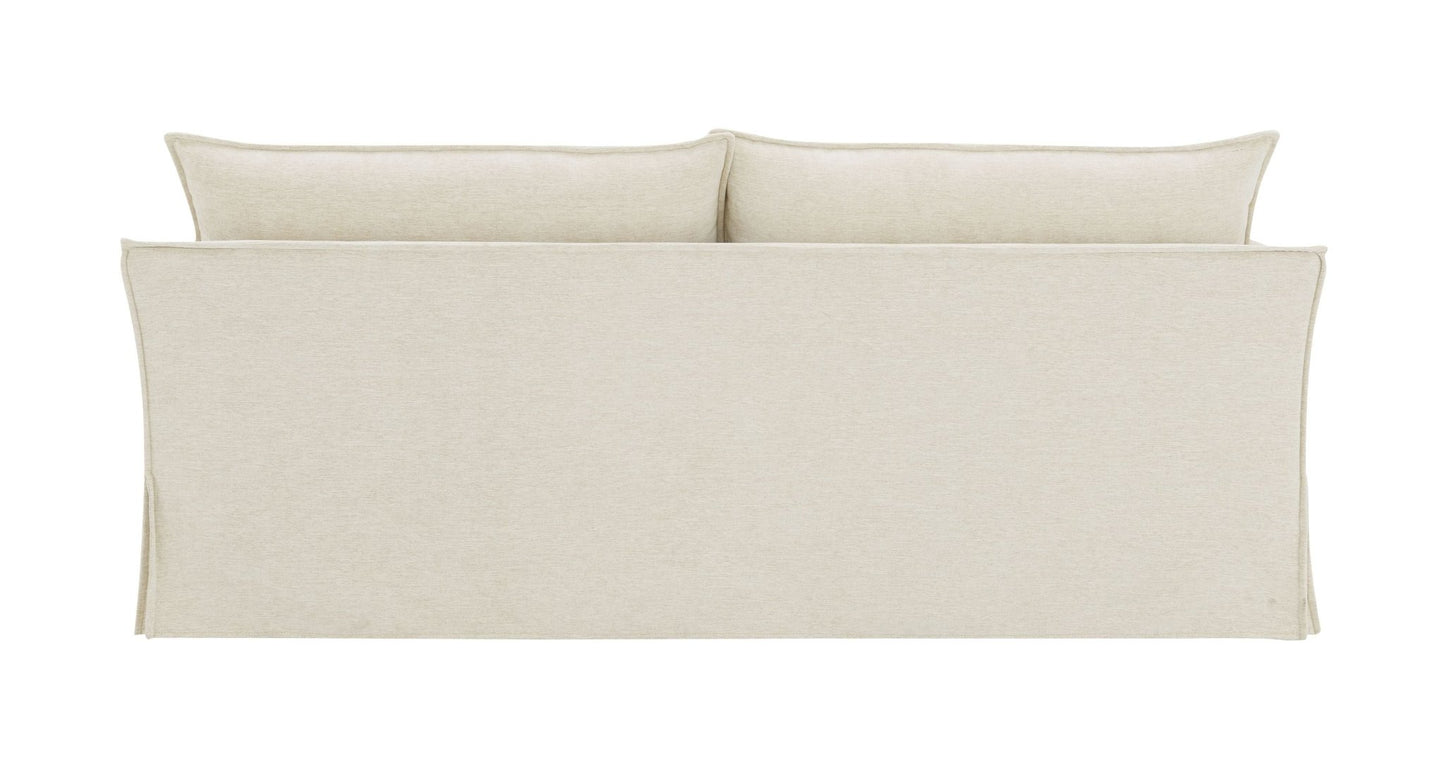 Beige Linen Sofa with Slipcover & Accent Pillows - 1st Choice Furniture Direct