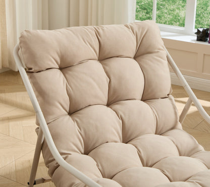 Beige Outdoor Rocking Lounge Chair with Ottoman - 1st Choice Furniture Direct