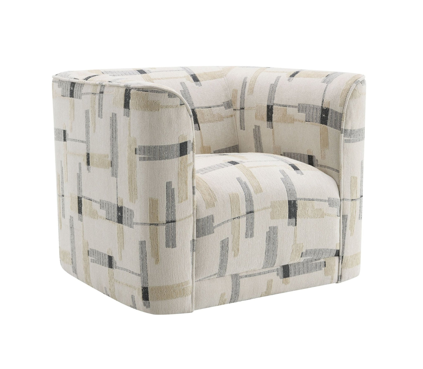 Beige Swivel Accent Chair with Pocket Coil Seating & 360° Rotation - 1st Choice Furniture Direct