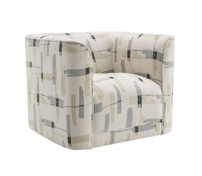 Beige Swivel Accent Chair with Pocket Coil Seating & 360° Rotation - 1st Choice Furniture Direct