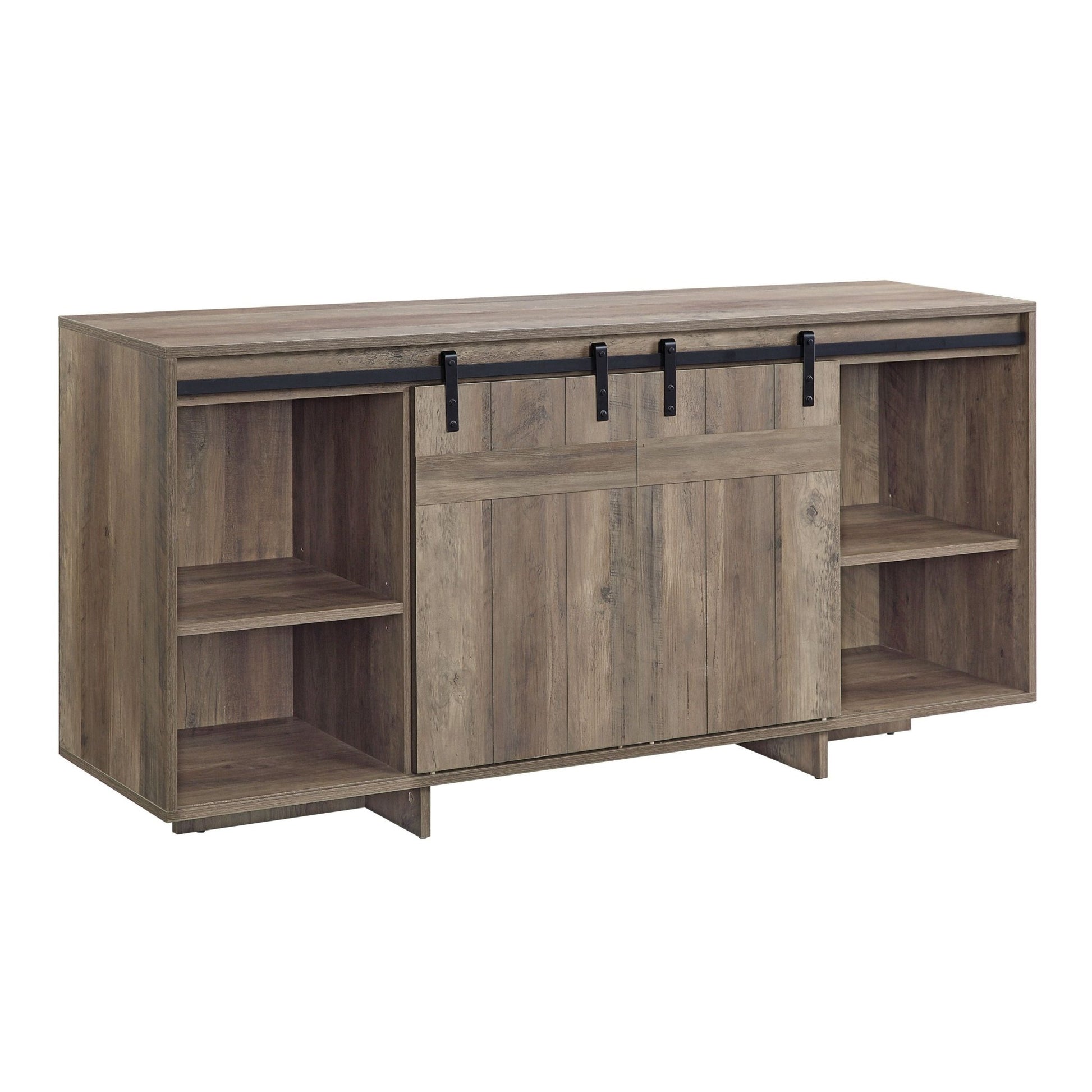 Bellarosa Gray Washed Finish Farmhouse Style TV Stand - 1st Choice Furniture Direct